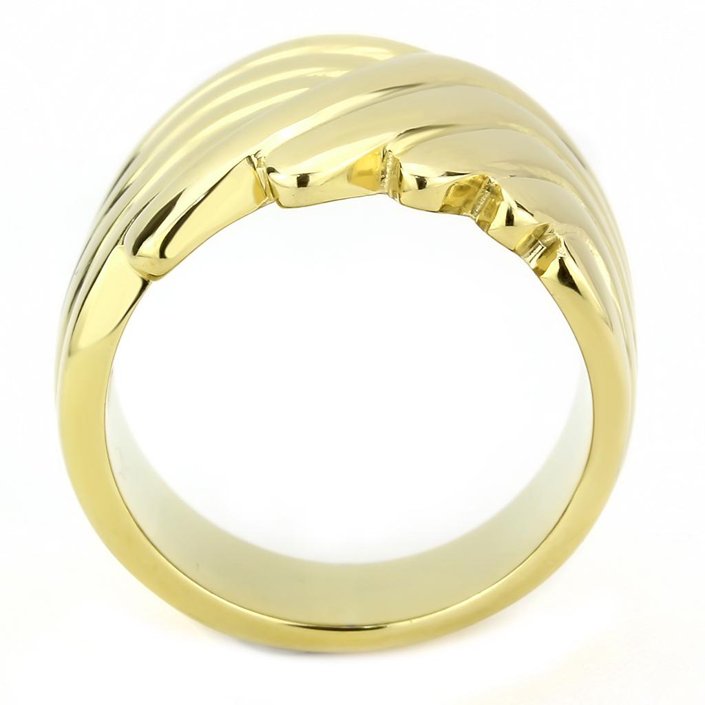 TK3576 - IP Gold(Ion Plating) Stainless Steel Ring with No Stone-2