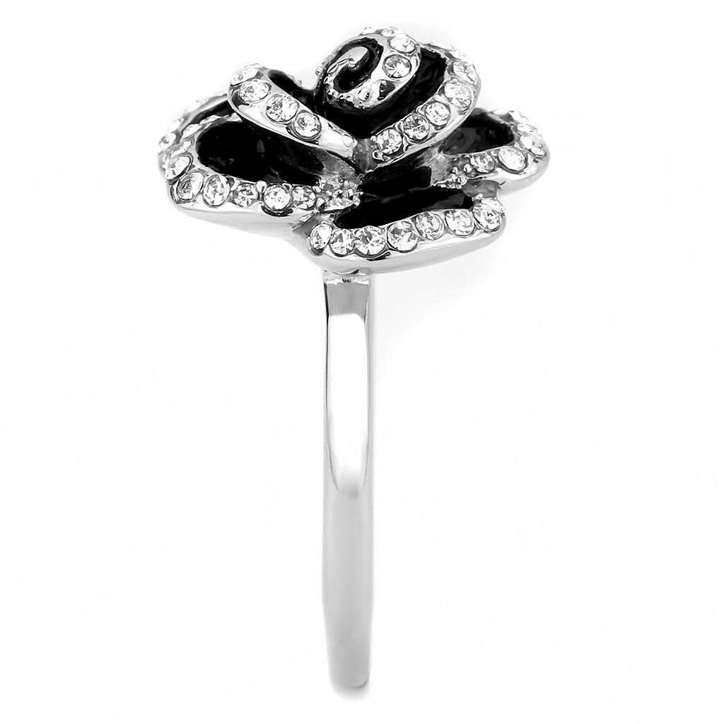TK3577 - No Plating Stainless Steel Ring with Top Grade Crystal  in Clear-3