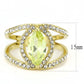 TK3578 - IP Gold(Ion Plating) Stainless Steel Ring with AAA Grade CZ  in Apple Green color-1