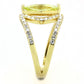 TK3578 - IP Gold(Ion Plating) Stainless Steel Ring with AAA Grade CZ  in Apple Green color-3
