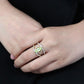 TK3578 - IP Gold(Ion Plating) Stainless Steel Ring with AAA Grade CZ  in Apple Green color-4