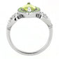 TK3579 - No Plating Stainless Steel Ring with AAA Grade CZ  in Apple Green color-2