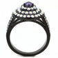 TK3580 - IP Black(Ion Plating) Stainless Steel Ring with Assorted  in Multi Color-2