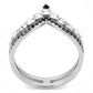TK3588 - No Plating Stainless Steel Ring with Top Grade Crystal  in Clear-2