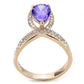 TK3589 - IP Rose Gold(Ion Plating) Stainless Steel Ring with AAA Grade CZ  in Tanzanite-2