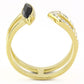 TK3591 - IP Gold(Ion Plating) Stainless Steel Ring with Top Grade Crystal  in Jet-2