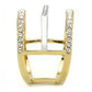 TK3593 - Two-Tone IP Gold (Ion Plating) Stainless Steel Ring with Top Grade Crystal  in Clear-3