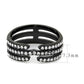 TK3594 - IP Black(Ion Plating) Stainless Steel Ring with Top Grade Crystal  in Clear-1