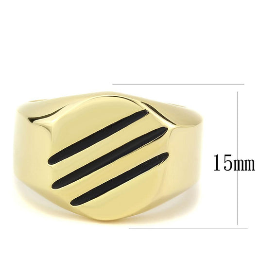 TK3598 - IP Gold(Ion Plating) Stainless Steel Ring with No Stone-1