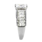 TK3608 - No Plating Stainless Steel Ring with AAA Grade CZ  in Clear-3