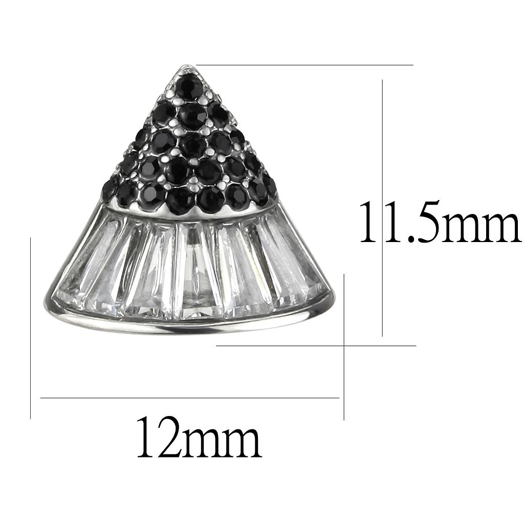 TK3613 - No Plating Stainless Steel Earrings with AAA Grade CZ  in Clear-1