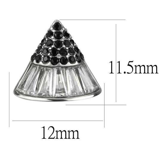 TK3613 - No Plating Stainless Steel Earrings with AAA Grade CZ  in Clear-1