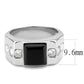 TK3615 - High polished (no plating) Stainless Steel Ring with Synthetic Onyx in Jet-1