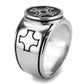 TK3617 - High polished (no plating) Stainless Steel Ring with Top Grade Crystal  in Jet-3