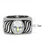 TK3620 - High polished (no plating) Stainless Steel Ring with AAA Grade CZ  in Clear-1