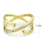 TK3625 - IP Gold(Ion Plating) Stainless Steel Ring with Top Grade Crystal  in Clear-1