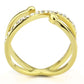 TK3625 - IP Gold(Ion Plating) Stainless Steel Ring with Top Grade Crystal  in Clear-2