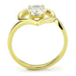 TK3628 - IP Gold(Ion Plating) Stainless Steel Ring with AAA Grade CZ  in Clear-2