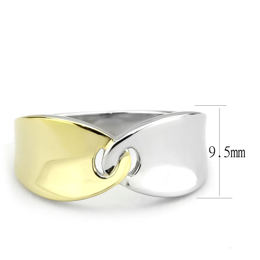 TK3630 - Two-Tone IP Gold (Ion Plating) Stainless Steel Ring with No Stone-1