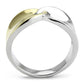 TK3630 - Two-Tone IP Gold (Ion Plating) Stainless Steel Ring with No Stone-2