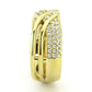 TK3632 - IP Gold(Ion Plating) Stainless Steel Ring with Top Grade Crystal  in Clear-3