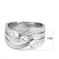 TK3633 - High polished (no plating) Stainless Steel Ring with AAA Grade CZ  in Clear-1
