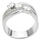 TK3633 - High polished (no plating) Stainless Steel Ring with AAA Grade CZ  in Clear-2