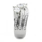 TK3633 - High polished (no plating) Stainless Steel Ring with AAA Grade CZ  in Clear-3
