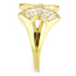 TK3638 - IP Gold(Ion Plating) Stainless Steel Ring with AAA Grade CZ  in Clear-3