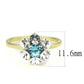 TK3642 - IP Gold(Ion Plating) Stainless Steel Ring with Synthetic Synthetic Glass in Sea Blue-1