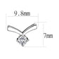 TK3657 - High polished (no plating) Stainless Steel Earrings with AAA Grade CZ  in Clear-1