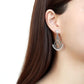 TK3664 - High polished (no plating) Stainless Steel Earrings with AAA Grade CZ  in Clear-2