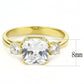 TK3674 - IP Gold(Ion Plating) Stainless Steel Ring with AAA Grade CZ  in Clear-1