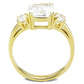 TK3674 - IP Gold(Ion Plating) Stainless Steel Ring with AAA Grade CZ  in Clear-2