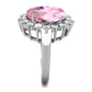 TK3676 - High polished (no plating) Stainless Steel Ring with Synthetic Synthetic Glass in Rose-3