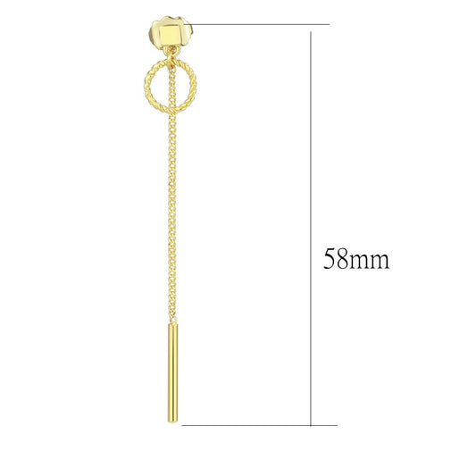 TK3677 - IP Gold(Ion Plating) Stainless Steel Earrings with No Stone-1