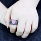 TK3686 - IP Black(Ion Plating) Stainless Steel Ring with Top Grade Crystal  in Light Rose-4