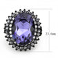 TK3687 - IP Black(Ion Plating) Stainless Steel Ring with Top Grade Crystal  in Tanzanite-1