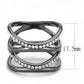 TK3689 - IP Light Black  (IP Gun) Stainless Steel Ring with Top Grade Crystal  in Clear-1