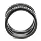 TK3689 - IP Light Black  (IP Gun) Stainless Steel Ring with Top Grade Crystal  in Clear-2