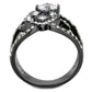 TK3690 - IP Light Black  (IP Gun) Stainless Steel Ring with AAA Grade CZ  in Clear-2