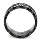 TK3691 - IP Black(Ion Plating) Stainless Steel Ring with Top Grade Crystal  in Clear-2