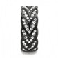 TK3691 - IP Black(Ion Plating) Stainless Steel Ring with Top Grade Crystal  in Clear-3