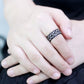 TK3691 - IP Black(Ion Plating) Stainless Steel Ring with Top Grade Crystal  in Clear-4