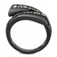 TK3692 - IP Black(Ion Plating) Stainless Steel Ring with Top Grade Crystal  in Black Diamond-2