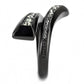 TK3692 - IP Black(Ion Plating) Stainless Steel Ring with Top Grade Crystal  in Black Diamond-4
