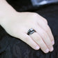 TK3693 - IP Black(Ion Plating) Stainless Steel Ring with AAA Grade CZ  in Clear-4