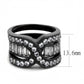 TK3694 - IP Black(Ion Plating) Stainless Steel Ring with AAA Grade CZ  in Clear-1