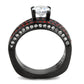 TK3695 - IP Black(Ion Plating) Stainless Steel Ring with AAA Grade CZ  in Clear-2
