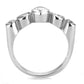 TK3697 - High polished (no plating) Stainless Steel Ring with AAA Grade CZ  in Clear-2